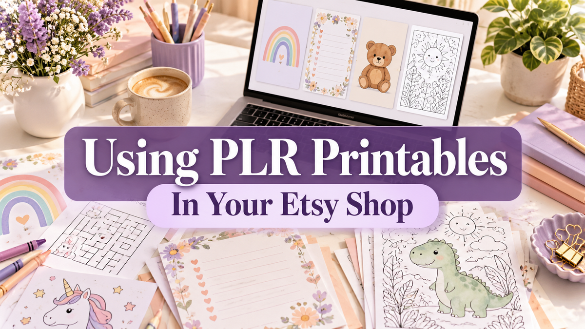 Blog cover: How to Use PLR Printables in Your Etsy Shop