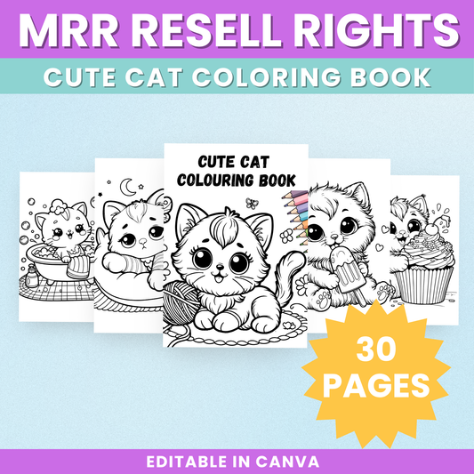 MRR Cute Cat Colouring Book
