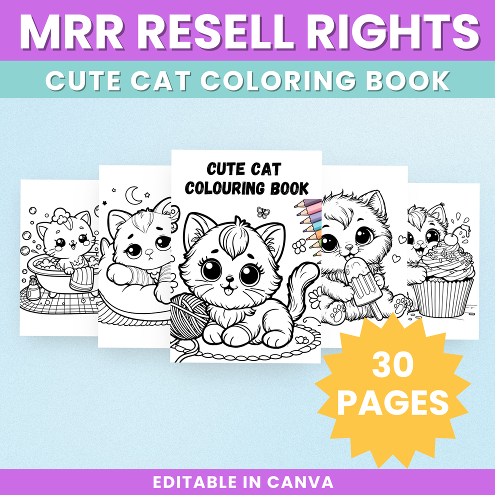 MRR Cute Cat Colouring Book – PLR Fairy LTD