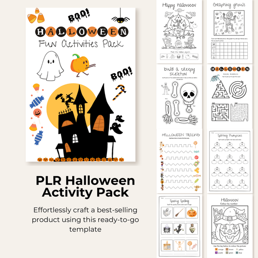 Halloween Fun Activities Pack cover and sample activities