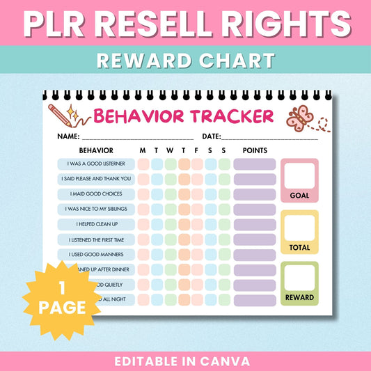 PLR Behavior Reward Chart For Kids