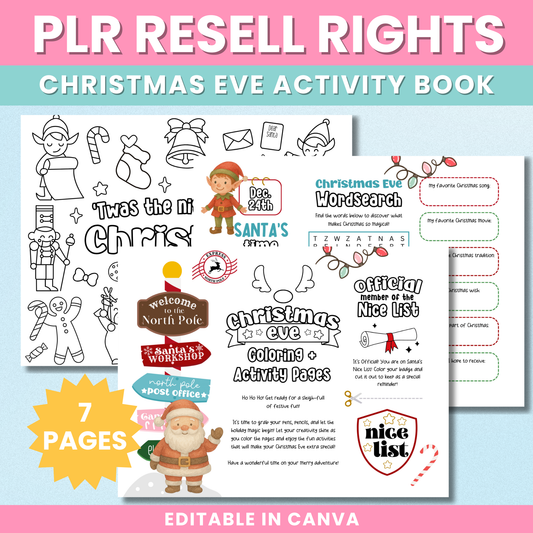 PLR Christmas Eve Activity Pages for Kids