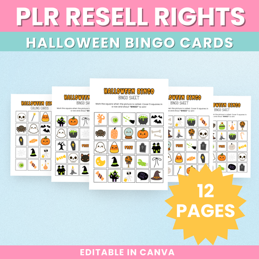 PLR Halloween Bingo Cards