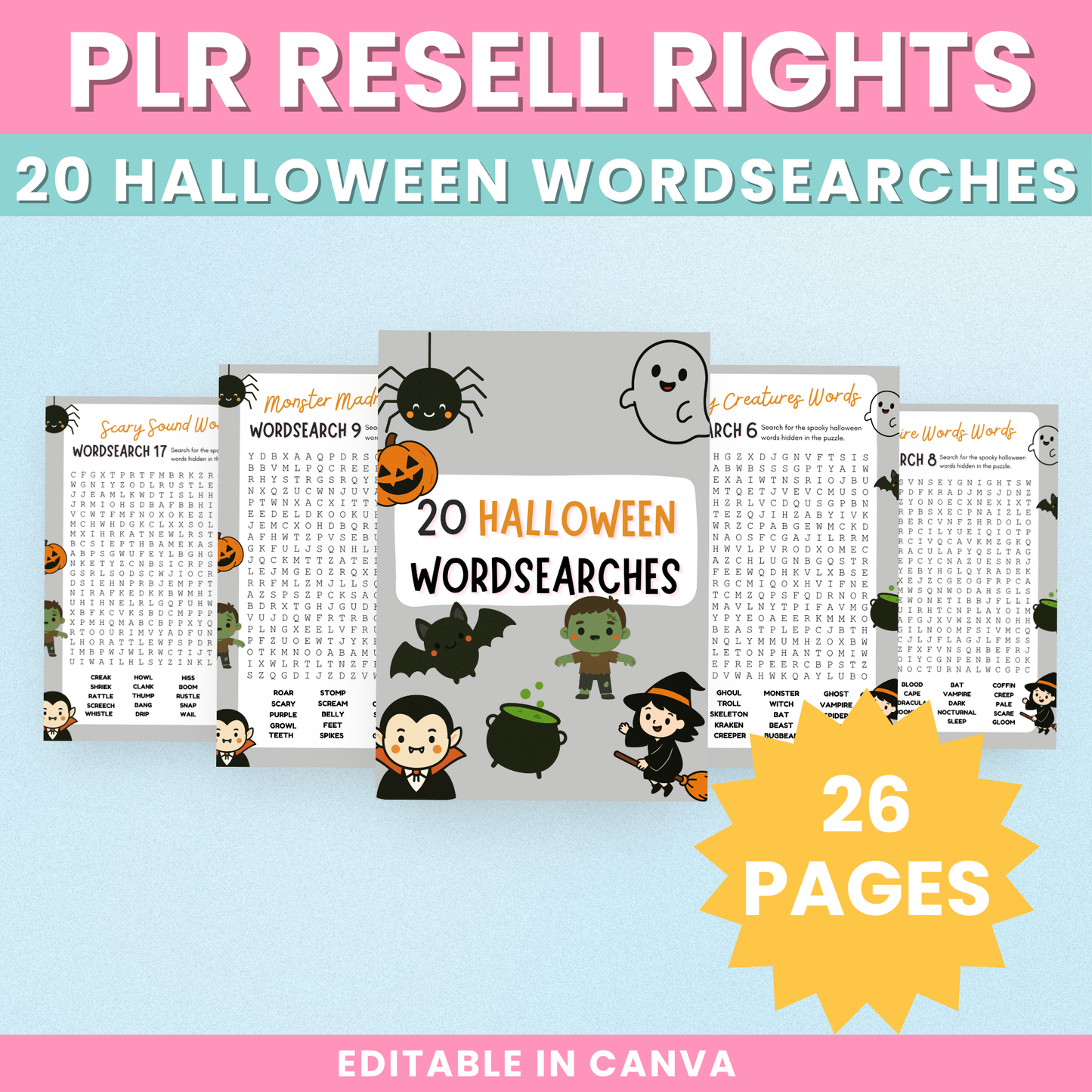 PLR Halloween Bundle 1 - 93 pages of Halloween fun!