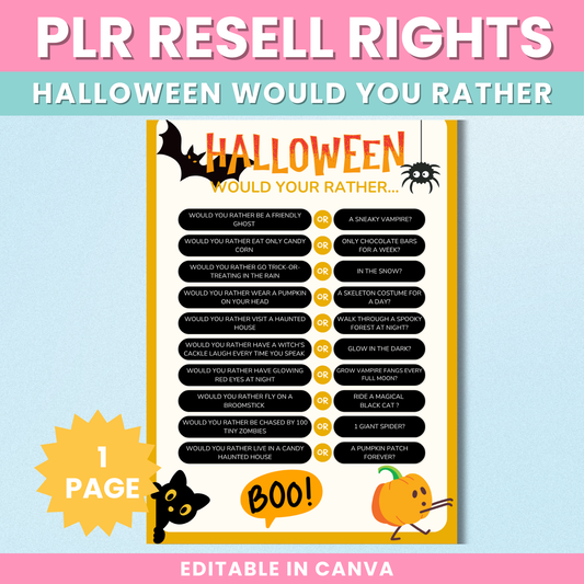 PLR Halloween Would You Rather Game