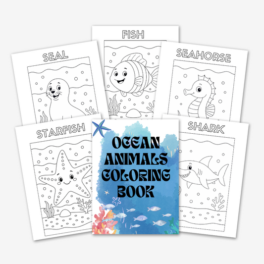 PLR Ocean Animals Coloring Book
