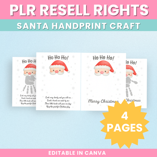 PLR Christmas Santa Handprint Craft